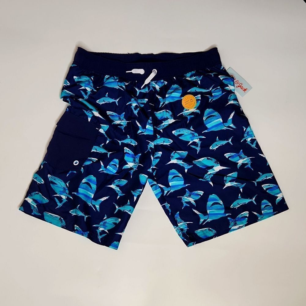 Cat & Jack Large Husky Shark Swim Trunks